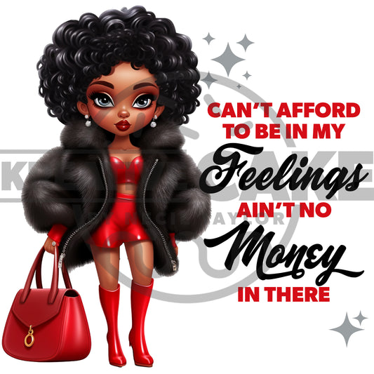 Modern Betty Boop Can't Afford to be in My Feelings Sublimation Transparent PNG File