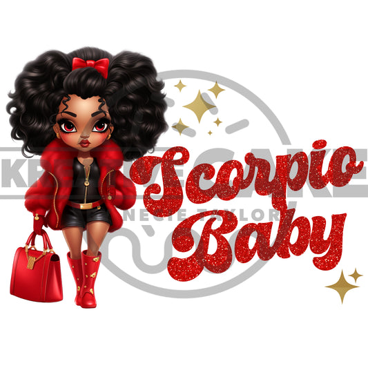 Modern Betty Boop Scorpio Baby Sublimation Transparent PNG File